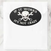 Als het werkt ovale sticker (Tas)