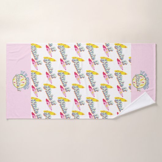 Als het zwelt, surft het op roze gierig bad handdoek (Badhanddoek)