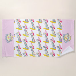 Als het zwelt, surft het op roze gierig strandlaken