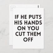 Als hij z'n handen op je legt, maak ze af. briefkaart (Voorkant / Achterkant)