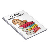 "Als honden boeken schrijven" grappige hond Notitieboek (Rechterzijde)