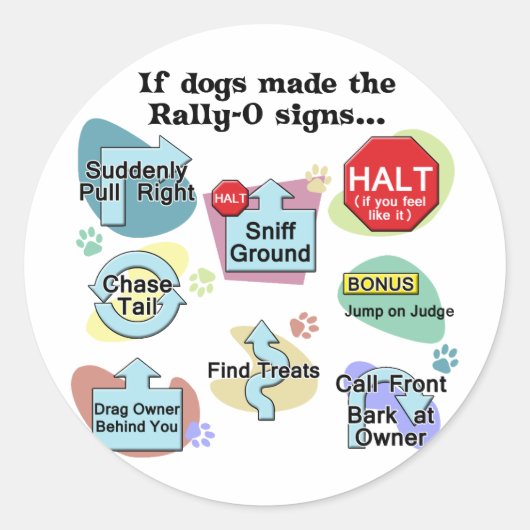 Als honden een ringsignaal afgeven ronde sticker (Voorkant)