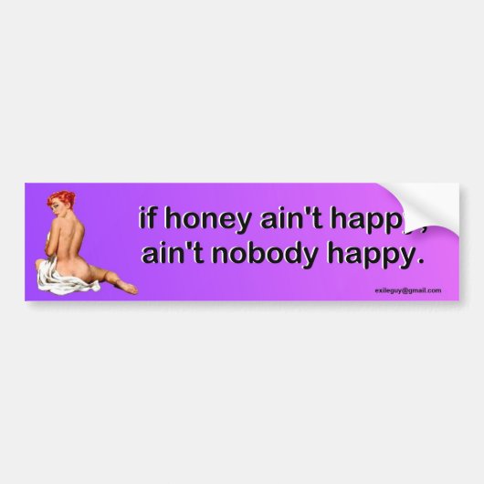 als honing niet gelukkig is, bumpersticker (Voorkant)