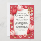 Als Hot Pink Crown Tiara Black Lace Red Quinceaner Kaart (Voorkant)