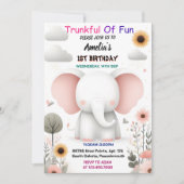 Als hout witte olifant verjaardag eerste 1e verjaa kaart (Voorkant)