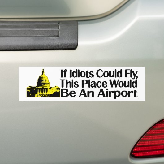 Als Idioten kunnen vliegen... Bumpersticker (Op auto)