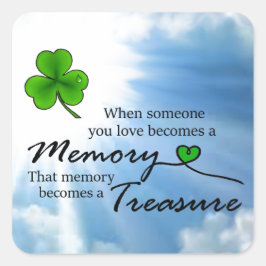 Als iemand die je hebt geleend, Shamrock Vierkante Sticker