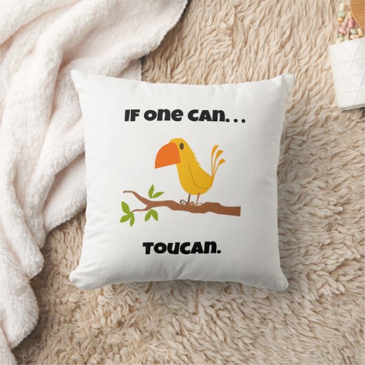 Als iemand het kan. Toucan, Funny Pun Cartoon Kussen (Deken)