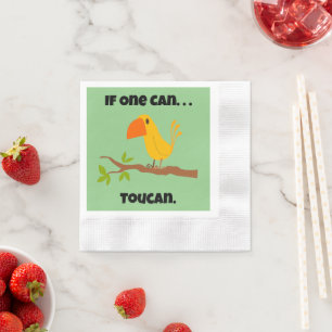 Als iemand het kan. Toucan, Funny Pun Cartoon Servet
