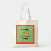 Als iemand het kan. Toucan, Funny Pun Cartoon Tote Bag (Achterkant)