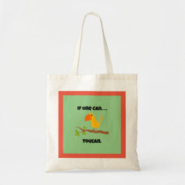 Als iemand het kan. Toucan, Funny Pun Cartoon Tote Bag
