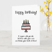 Als iemand je een oude, grappige verjaardag noemt kaart (Gele Bloem)