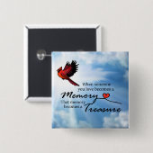 Als iemand van wie je houdt, kardinaal vierkante button 5,1 cm (Voorkant /achterkant)