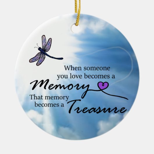 Als iemand van wie je houdt, libellen keramisch ornament (Voorkant)