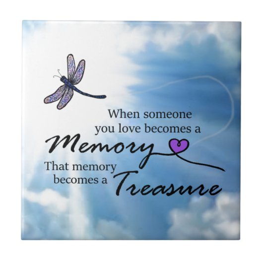 Als iemand van wie je houdt, libellen tegeltje (Voorkant)