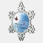 Als iemand van wie je houdt, vlinder tin sneeuwvlok ornament (Rechts)