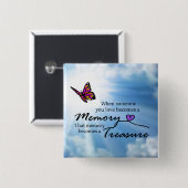 Als iemand van wie je houdt, vlinder vierkante button 5,1 cm (Voorkant /achterkant)