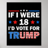 Als ik 18 was, zou ik op Trump 2024 stemmen Poster (Voorkant)