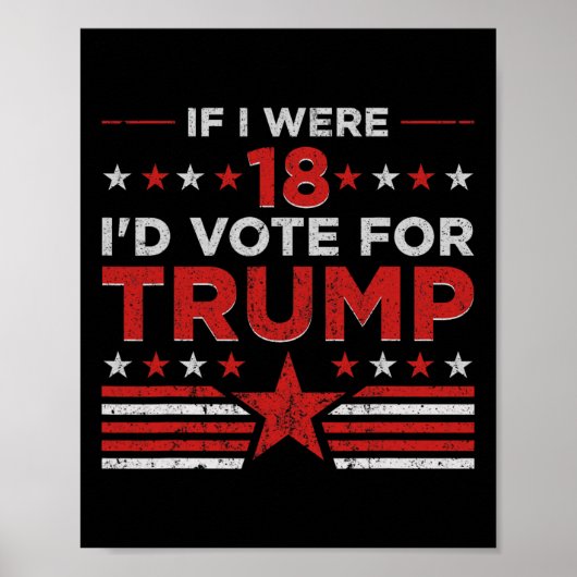 Als ik 18 was zou ik op Trump stemmen, grappig pro Poster (Voorkant)