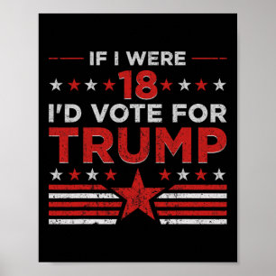 Als ik 18 was zou ik op Trump stemmen Grappig Pro Poster