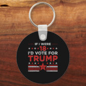 Als ik 18 was zou ik op Trump stemmen, grappig pro Sleutelhanger (Voorkant)