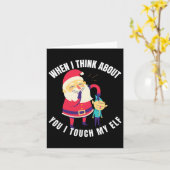 Als ik aan je denk, raak ik mijn elf Kerstmis aan Kaart (Gele Bloem)