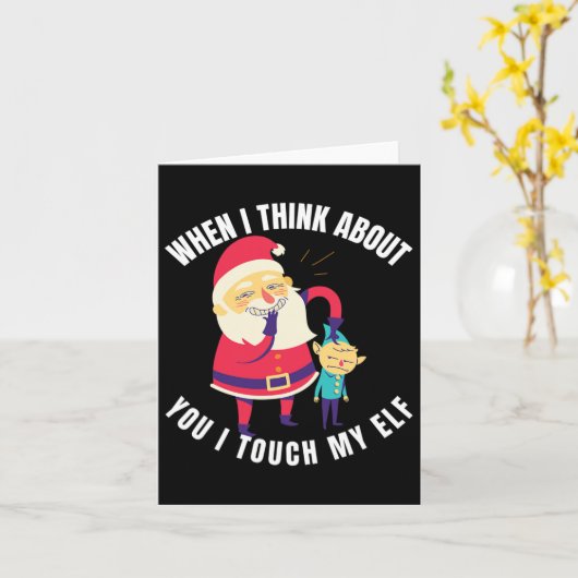 Als ik aan je denk, raak ik mijn elf Kerstmis aan Kaart (Gele Bloem)