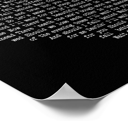 Als ik achter Black Heart Song Lyric moet Herfsten Poster (Hoek)