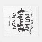 Als ik bang ben, vertrouw ik op je citaten fleece deken (Voorkant (Horizontaal))