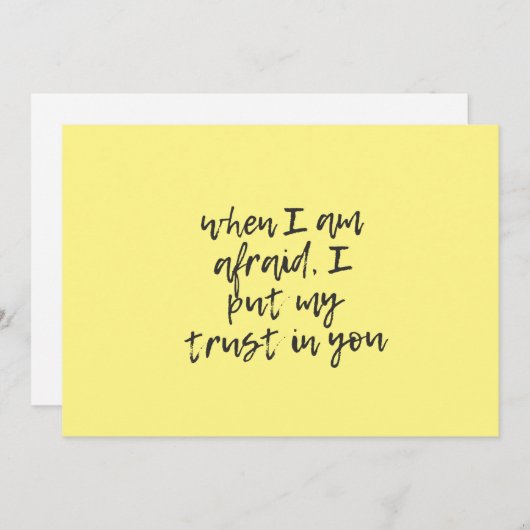 Als ik bevreesd ben, zet ik mijn vertrouwen in u kaart (Voorkant / Achterkant)