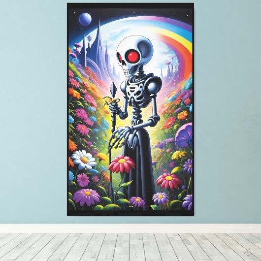 Als ik bij je ben, staat de tijd stil canvas afdruk (Insitu (Houten vloer))