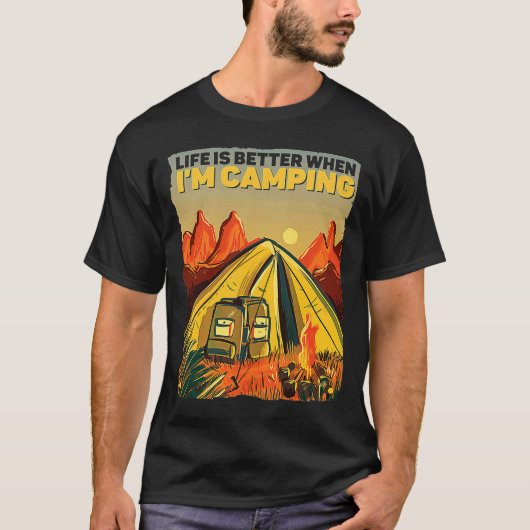 Als ik Camping Camper ben T-shirt (Voorkant)