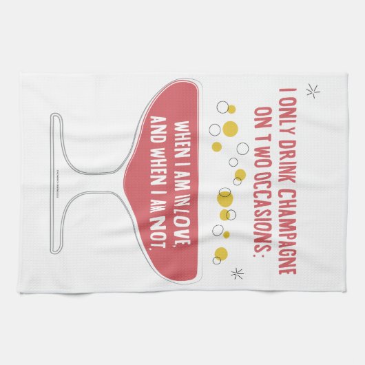 Als ik Champagne in Love Drink Theedoek (Horizontaal)