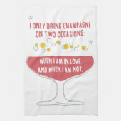 Als ik Champagne in Love Drink Theedoek (Verticaal)