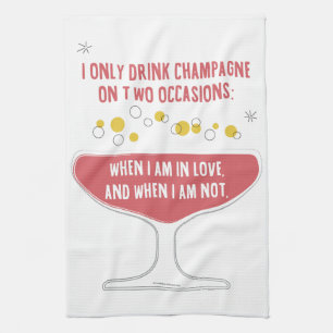 Als ik Champagne in Love Drink Theedoek