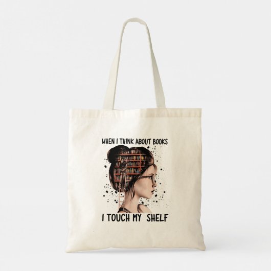 Als ik denk aan boeken, tik ik op mijn boekenreadi tote bag (Achterkant)