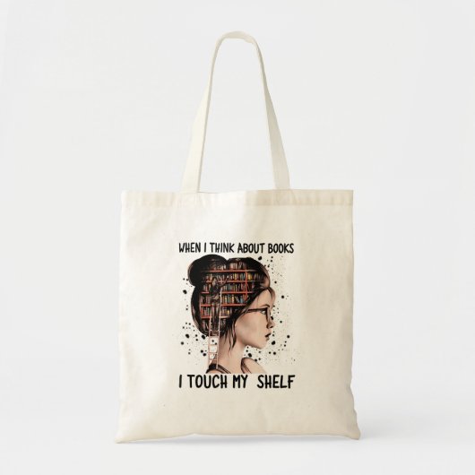 Als ik denk aan boeken, tik ik op mijn boekenreadi tote bag (Voorkant)