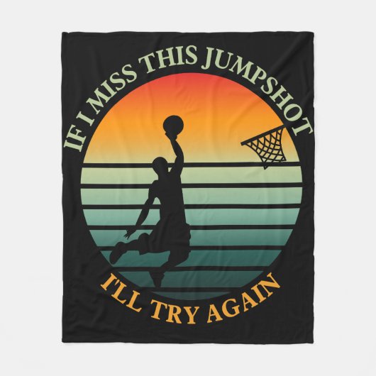 Als ik deze jumpshot mis, probeer ik het opnieuw B Fleece Deken (Voorkant)
