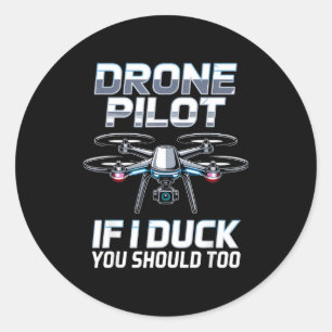 Als ik Drone Lot Drone Operator Rc Quaopter Vlieg Ronde Sticker