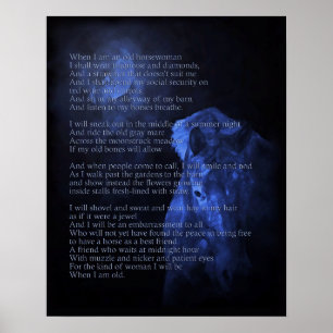 Als ik een oude paardenvrouw druk poster