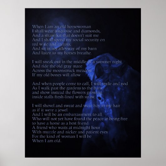 Als ik een Poster van de Oude Paard Vrouw ben (Voorkant)