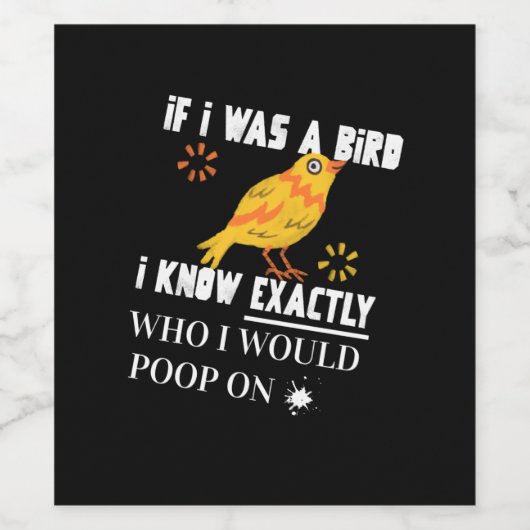 Als ik een vogel was wijn etiket (Enkel label)