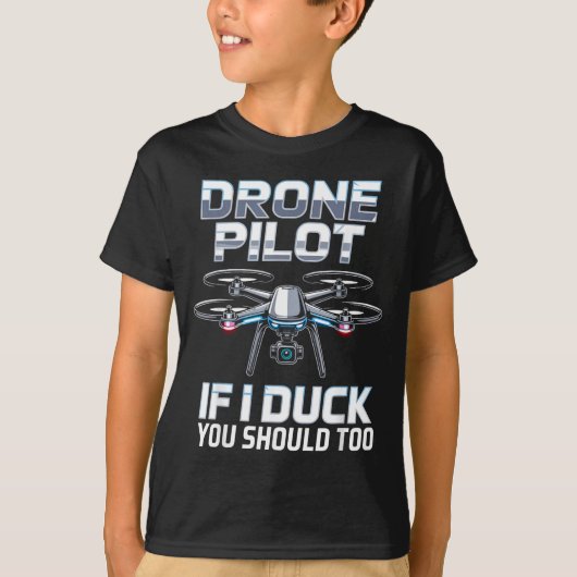 Als ik eend drone partij drone operator Rc Quaopte T-shirt (Voorkant)