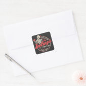 Als ik gevoelens had - Funny Skeleton Valentijnsda Vierkante Sticker (Envelop)