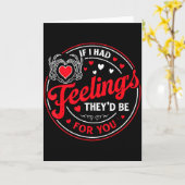 Als ik gevoelens had Funny Valentines Skelet Hart  Kaart (Gele Bloem)