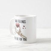 Als ik gevoelens had, Mok met skelet-handkoffie (Voorkant links)