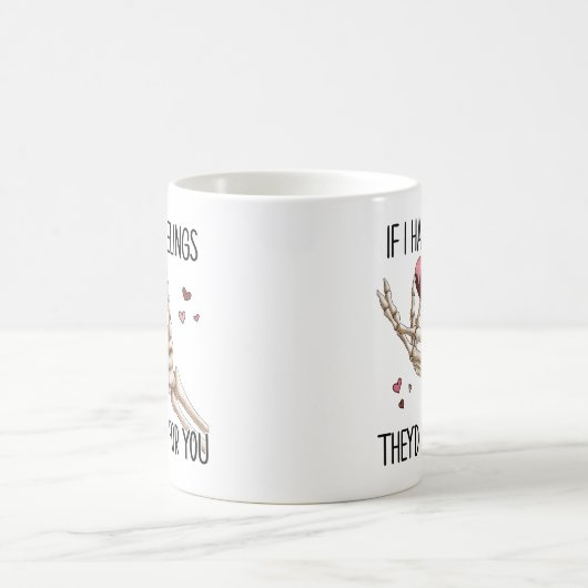 Als ik gevoelens had, Mok met skelet-handkoffie (Center)