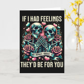 Als ik gevoelens had Schattige grappige skelet Val Kaart (Gele Bloem)