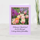 Als ik God bedank, dan is het vriendschap Bedankkaart (Voorkant)