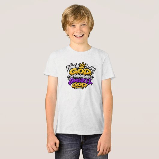 Als ik God zeg… Tri-Blend Shirt (Voorkant volledig)